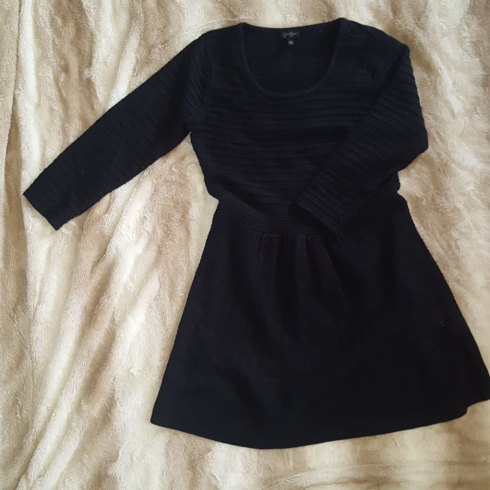 Jessica Simpson black a-line sweater dress L